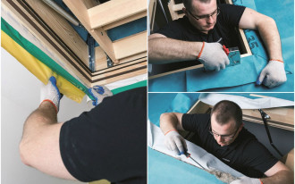 Montaż drewnianych schodów segmentowych w stropie drewnianym