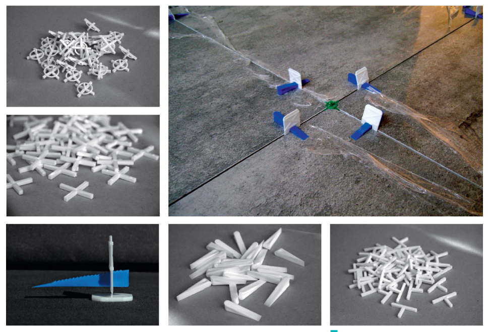 Krzyżaki, kliny, tetki do układania glazury
