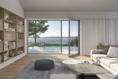 Drzwi uchylne balkonowe bez progu 