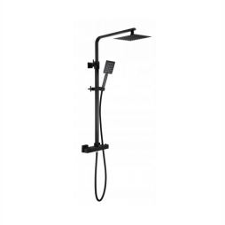 DESZCZOWNICA SLIM CZARNA + BATERIA TERMOSTATYCZNA TB-02 BLACK