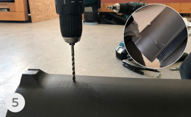 Nawiercenie otworu montażowego w gąsiorze początkowym