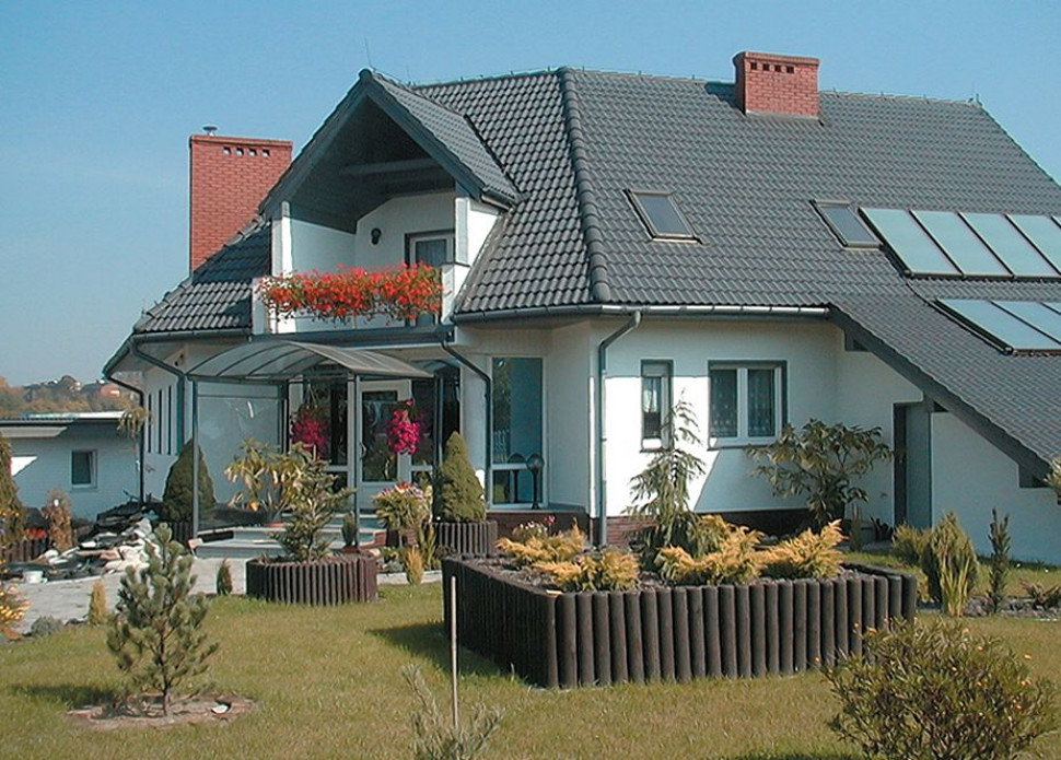 Balkon z rynnami