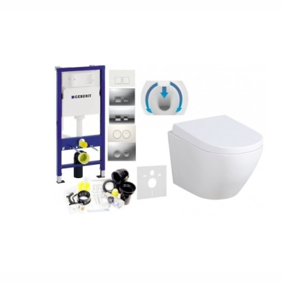 7w1 - GEBERIT + WC PRIMO + TWARDA DESKA WOLNOOPADAJĄCA + PRZYCISK