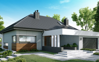 HomeKONCEPT 33 - nowoczesny dom ze strefą rekreacyjną