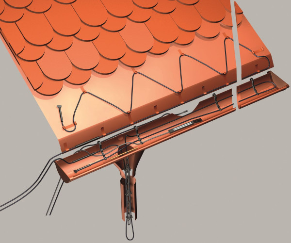 Przewody grzejne w rynnach