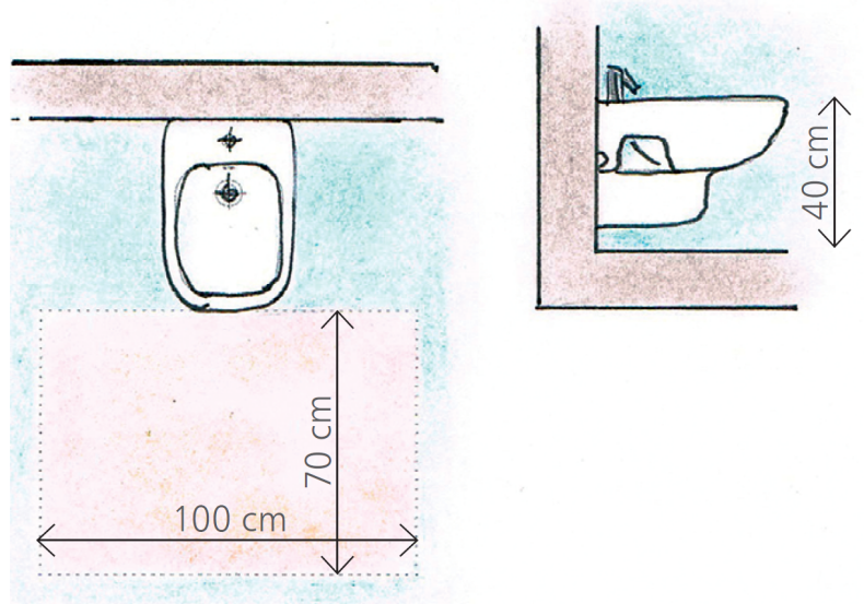 Zalecana odległość montażu bidetu