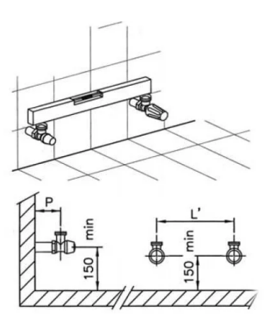 Jak zamontować grzejnik łazienkowy? Schemat 1