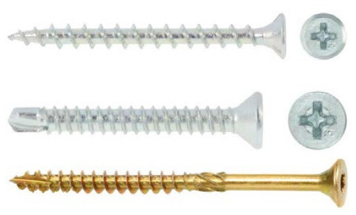 Wkręty do produkcji stolarki otworowej: WPCV-R, WSPCV, KMWHT