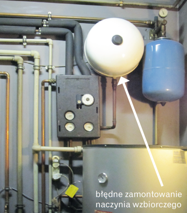 Instalacja solarna: błędne zamontowanie naczynia wzbiorczego