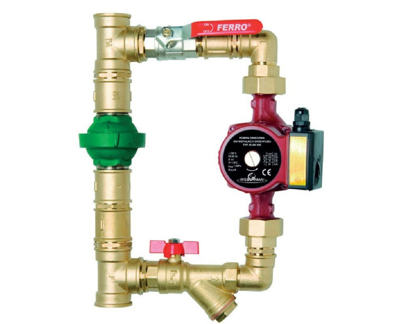 Pompa obiegowa i zestaw z zaworem różnicowym