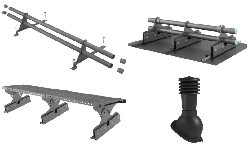 Bariery przeciwśnieżne, ława kominiarska, kominek wentylacyjny