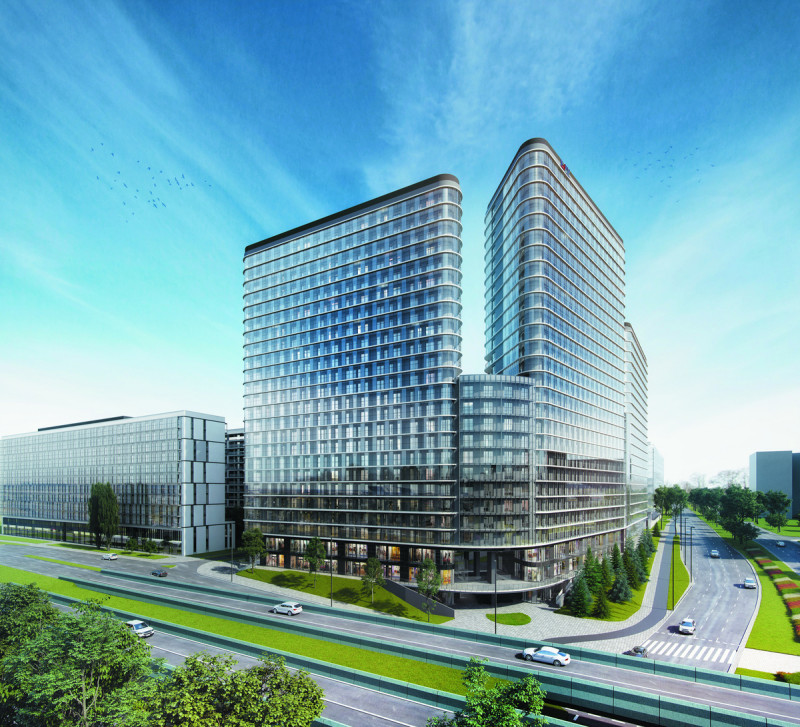 Wizualizacja apartamentowca Bliska Wola Tower