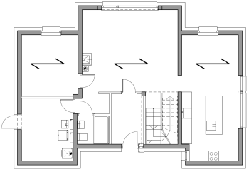 Ściany konstrukcyjne wewnątrz budynku - maks. rozpiętość stropu 5,8 m