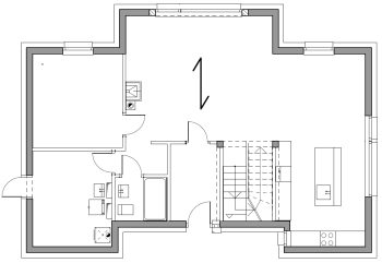 Bez ścian konstrukcyjnych wewnątrz budynku – maks. rozpiętość stropu - 8,2 m
