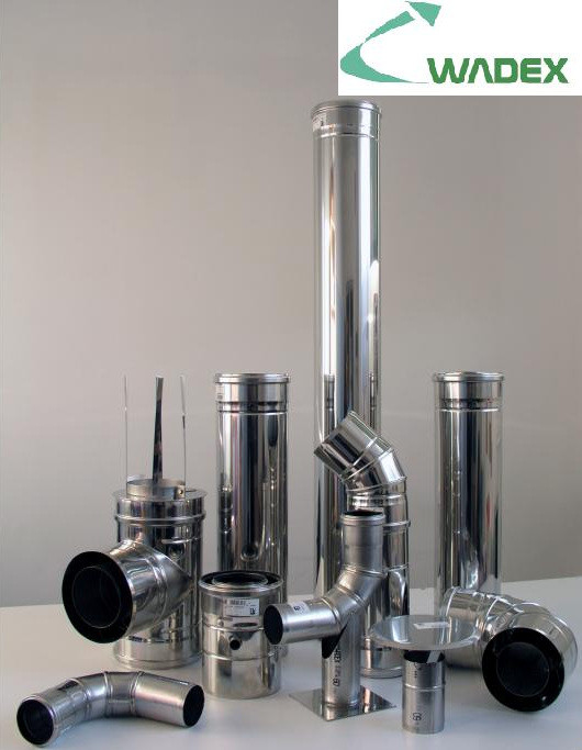 Powietrzno-spalinowy system kominowy z blachy kwasoodpornej WADEX TURBO