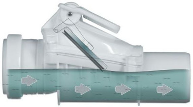 Normalny przepływ ścieków - klapa otwarta