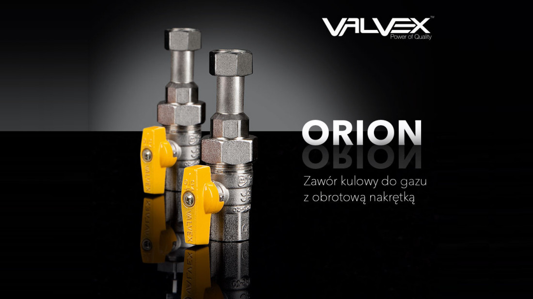 Kulowy zawór odcinający ORION z obrotową nakrętką  - do podłączenia kotła gazowego