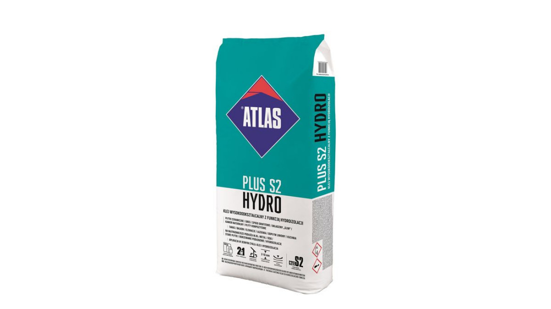 Wysokiej jakości klej z funkcją hydroizolacji ATLAS PLUS S2 HYDRO