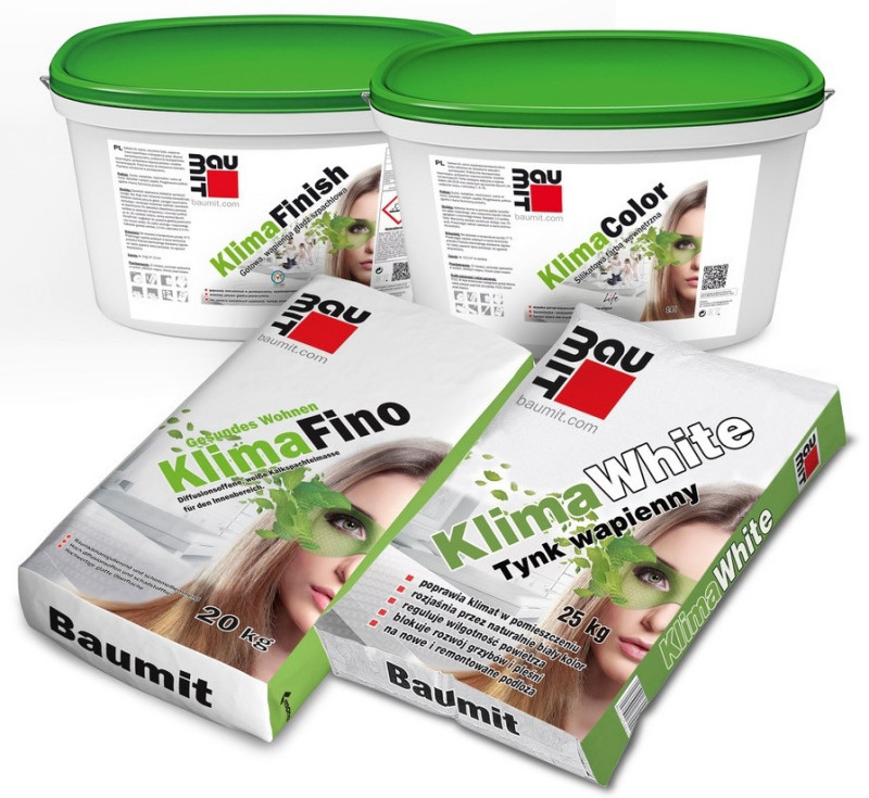 Farby, tynki i gładzie z grupy produktów Baumit Klima