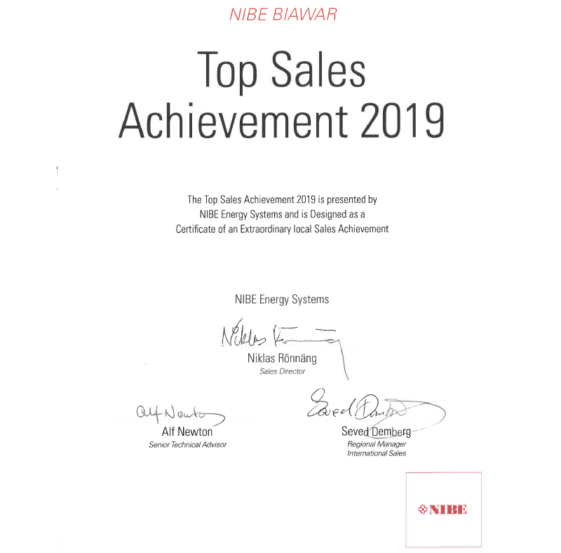 Nagroda specjalna dla NIBE-BIAWAR za rekordową sprzedaż pomp ciepła