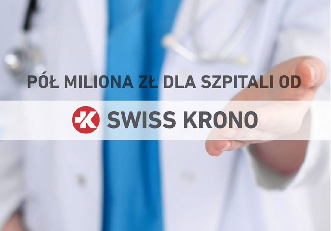 Pół miliona dla szpitali na walkę z koronawiursem od SWISS KRONO 
