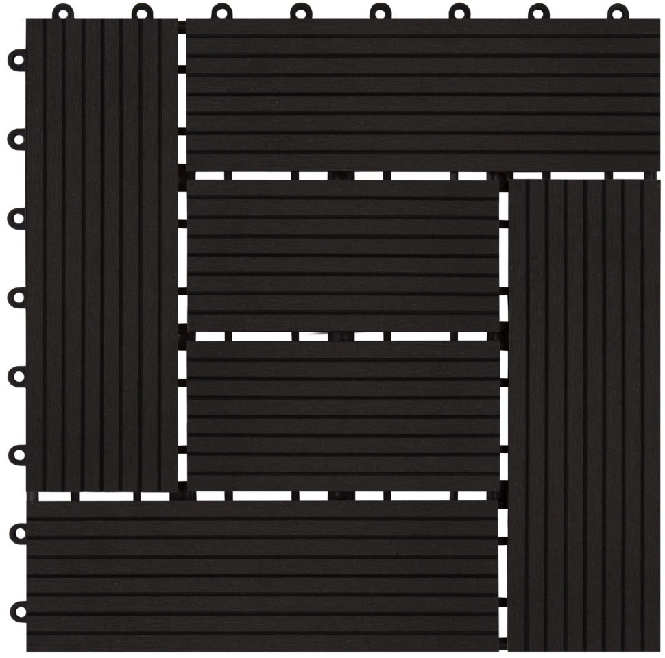 Panele tarasowe z ryflowanych desek kompozytowych - ciemne