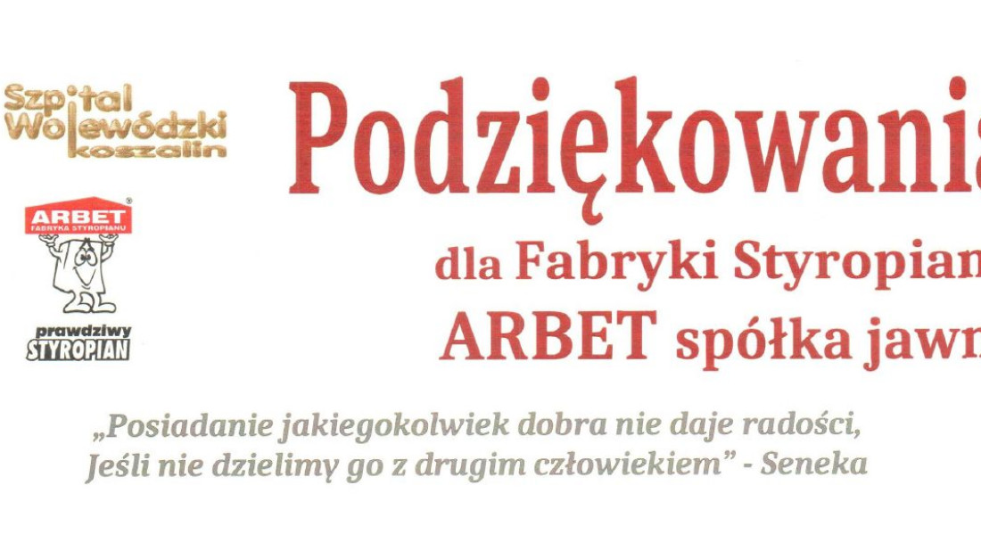 ARBET wsparł Szpital Wojewódzki w Koszalinie w walce z pandemią COVID-19