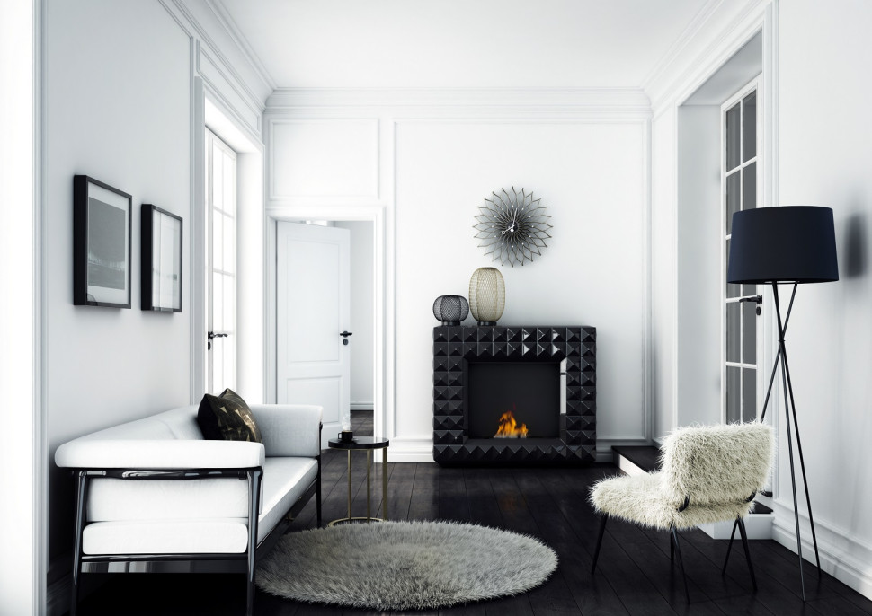 Obudowa kominkowa zdobiona kryształkami Swarovskiego