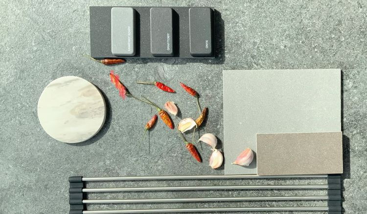 Moodboard z szarościami