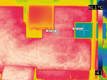 Zdjęcie termowizyjne styropianu na elewacji