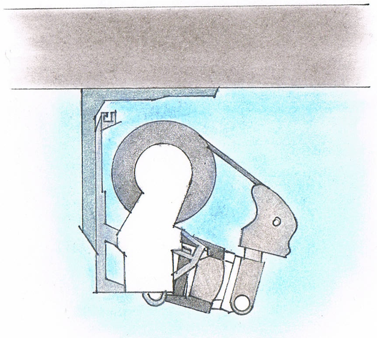 Rysunek: Mocowanie markizy do sufitu