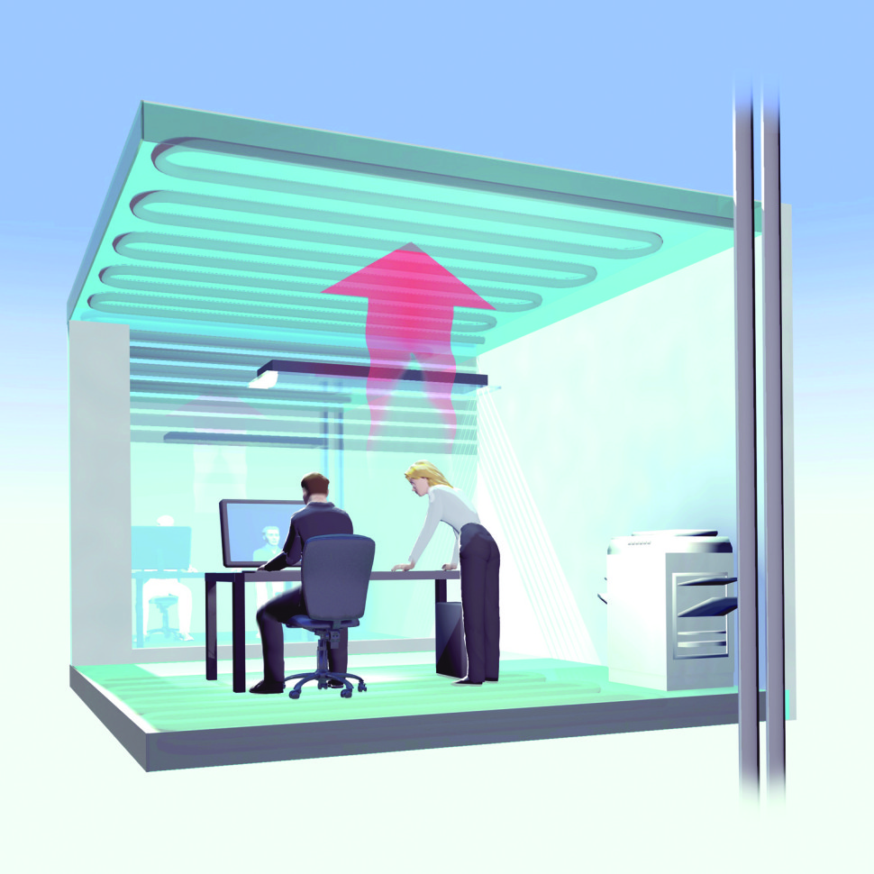 Rozkład temperatur w pomieszczeniach ogrzewanych/chłodzonych stropami termoaktywnymi