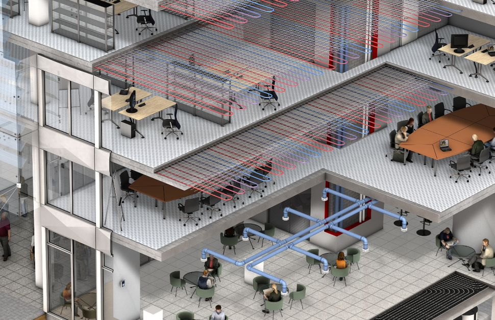 Wykorzystanie stropów temoaktywnych Uponor w biurowcach