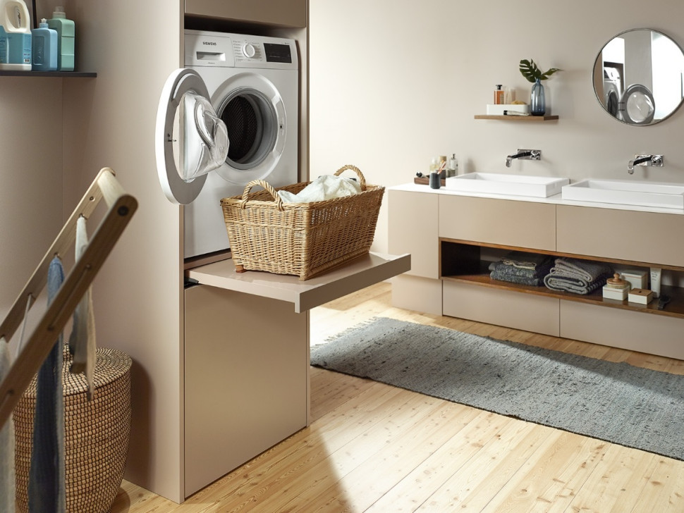 Blokada szuflady tackowej w pralni