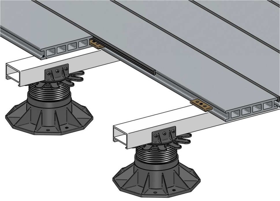 Montaż legarów aluminiowych 