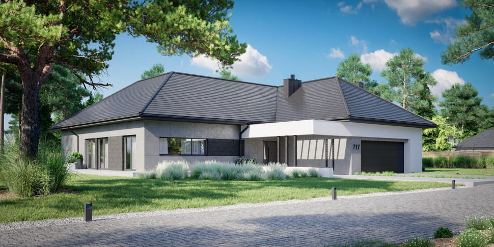 Projekt HomeKONCEPT - New House 717 - front domu