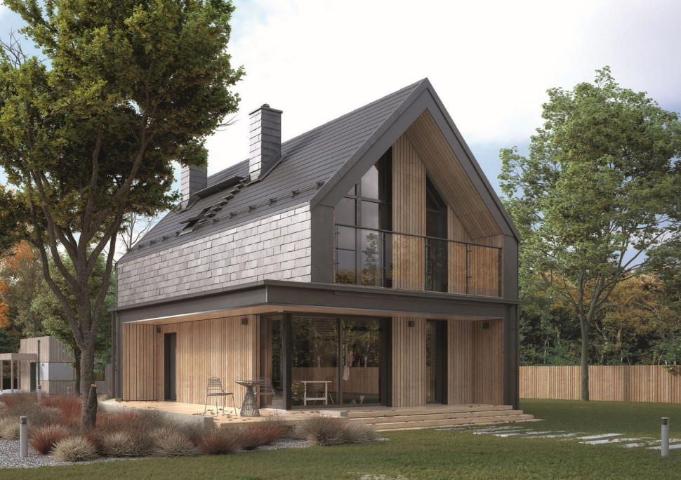 Pokrycie dachowe Ruukki Hyygge, Projekt domu MALUTKI 2 DOMYwStylu.pl (Pracownia DOMYwStylu.pl)