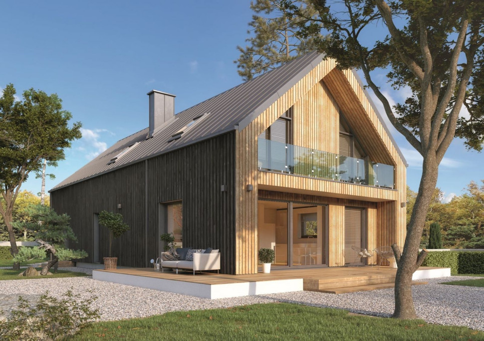 Pokrycie dachowe Ruukki Classic, Projekt domu POGODNY 2 DOMYwStylu.pl (Pracownia DOMYwStylu.pl)