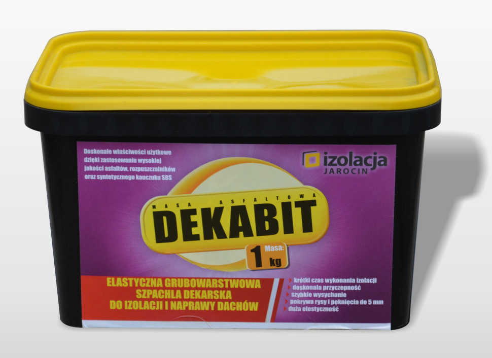 Elastyczna, grubowarstwowa szpachla dekarska DEKABIT. Fot. Izolacja - Jarocin