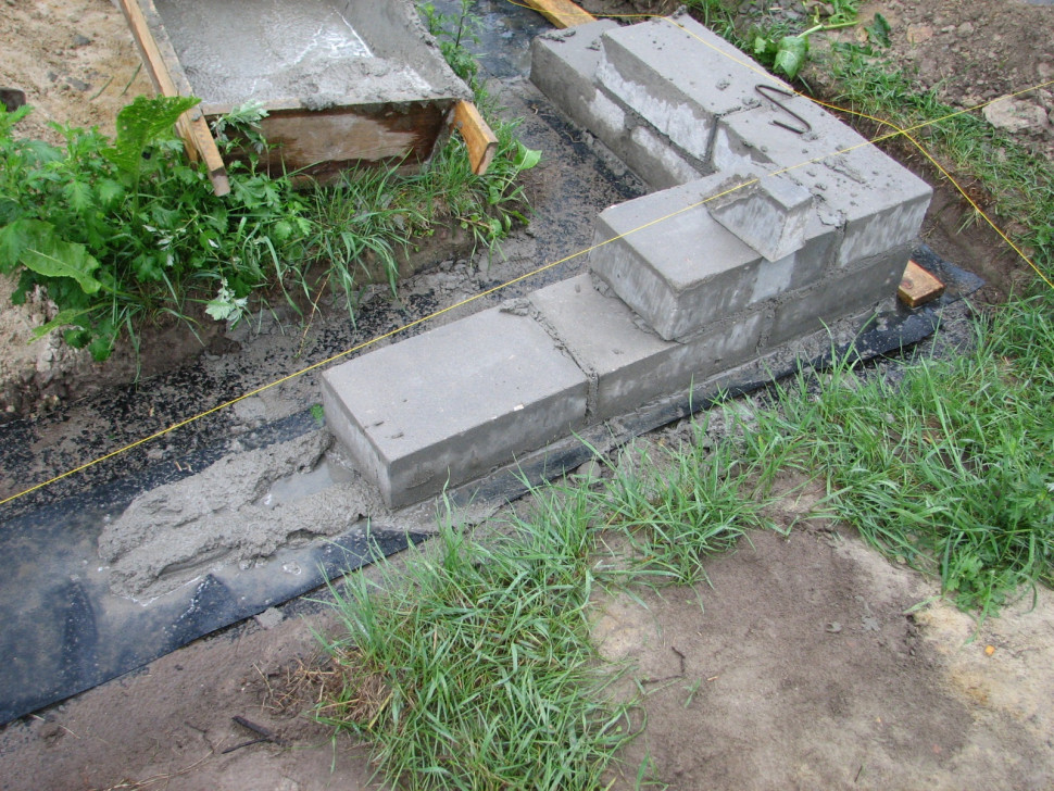 Wykonywanie fundamentów - krok 7. Murowanie ścian fundamentowych