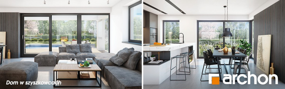 Wizualizacje wnętrza domu w projekcie Dom w szyszkowcach z kolekcji ARCHON+