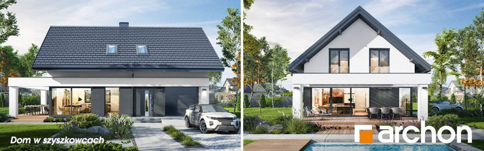 Elewacje projektu Dom w szyszkowcach z kolekcji ARCHON+