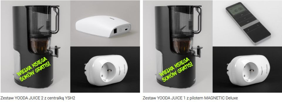 Zestawy YOODA Juice: z centralką Yooda Smart Home lub z pilotem MAGNETIC Deluxe