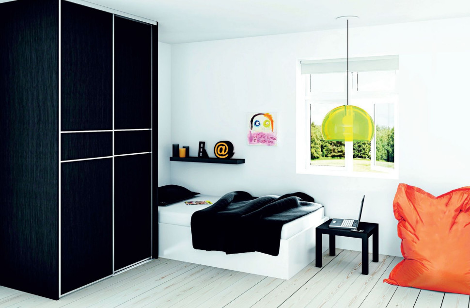 Aranżacja pokoju dla nastolatka w kolorze czerni i bieli