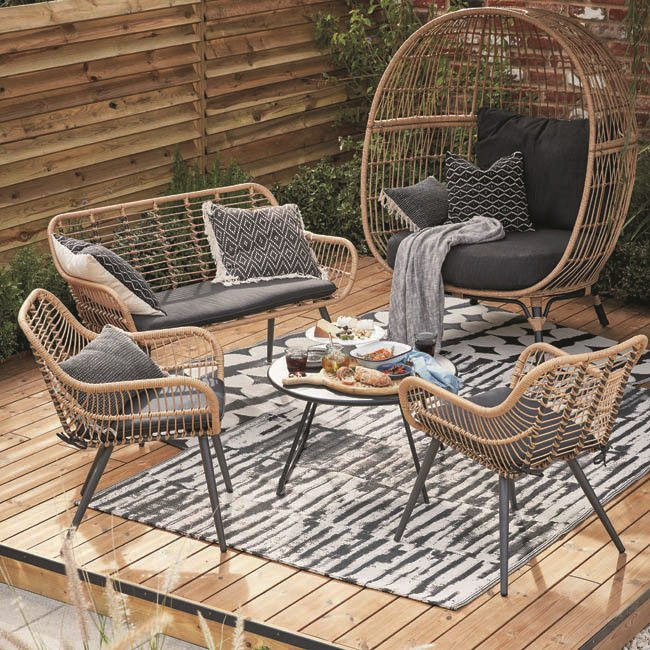 Ogrodowy zestaw wypoczynkowy z technorattanu
