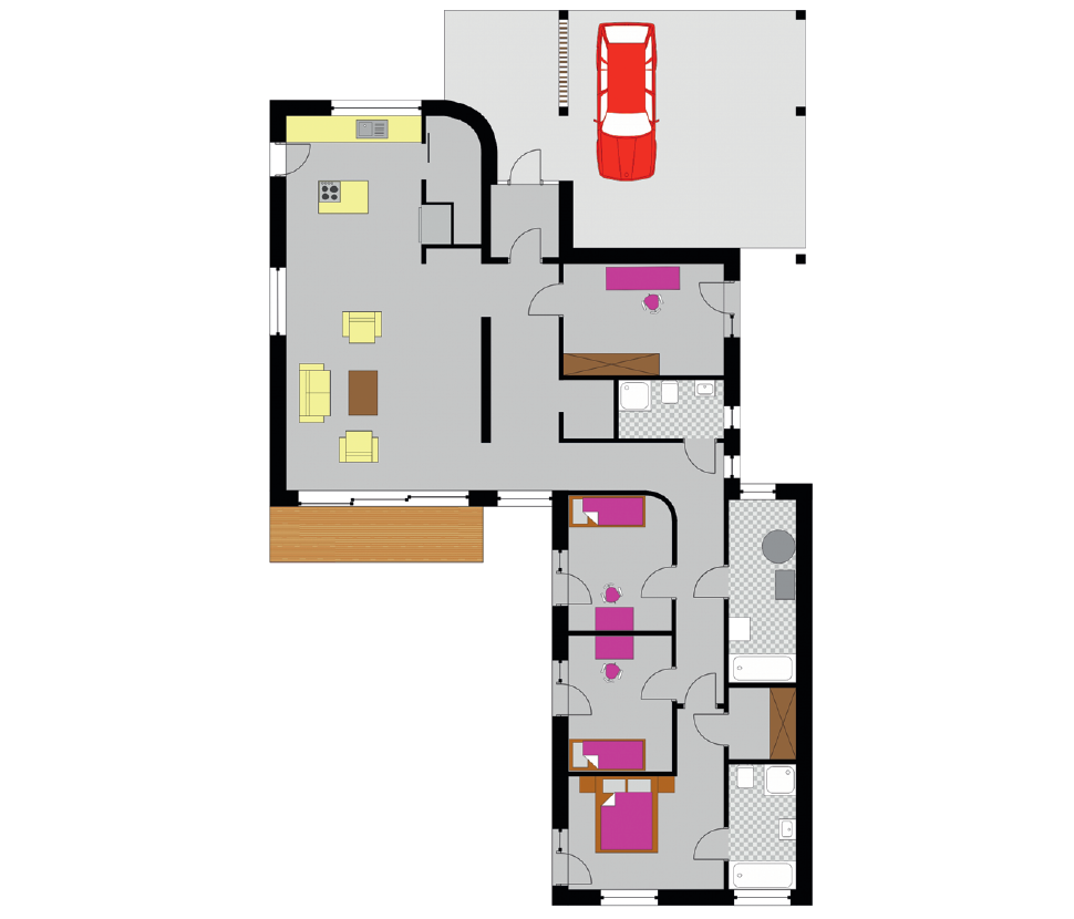 Rzut parteru parterowego domu przed zmianami