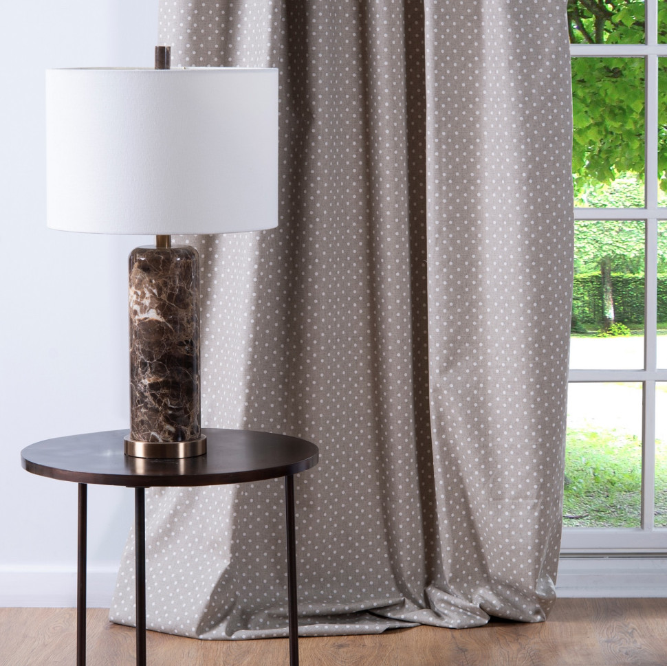 Zasłona na taśmie, z podszewką, uszyta z tkaniny bawełnianej z kolekcji Tuileries