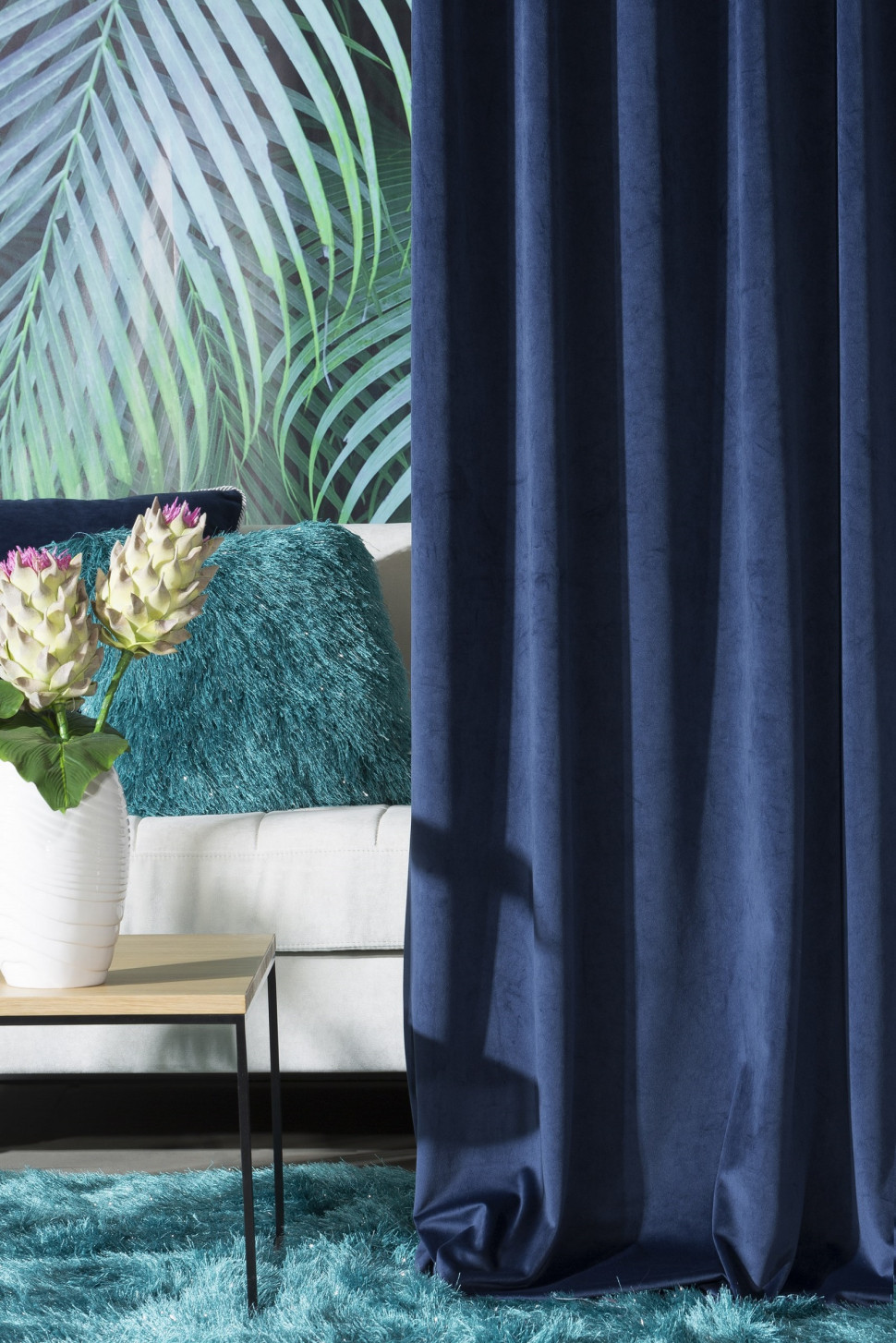 Zasłony Agnes z miękkiej welwetowej tkaniny z kolekcji Pierre Cardin