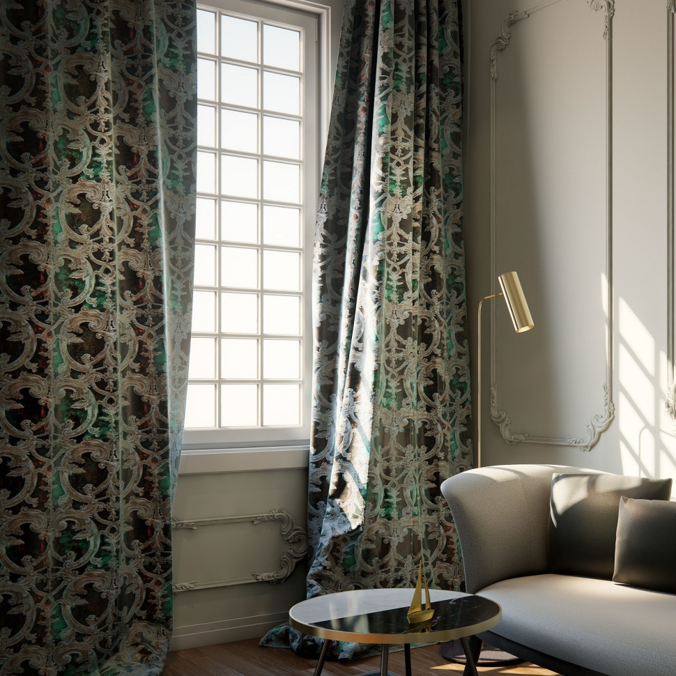 Zasłona Morelia na taśmie, len i poliester