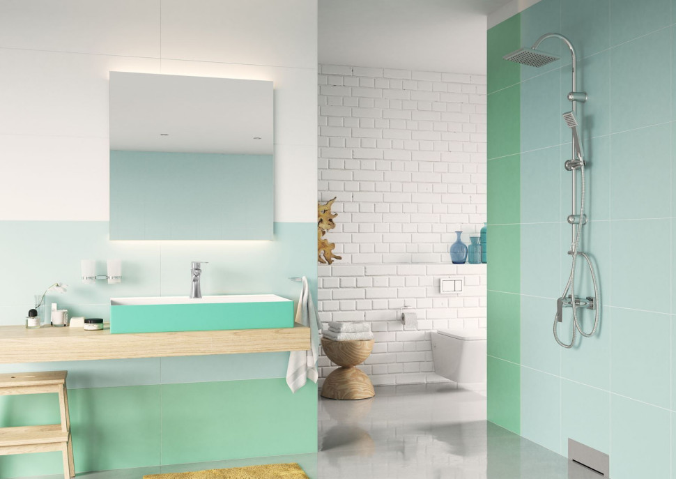 Akcesoria Ferro w nowoczesnej łazience w kolorze mięty